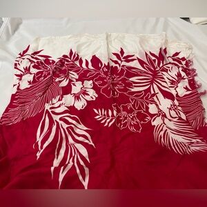 Red and White Floral Sarong